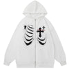 1984 Zipper Hoodie Skeleton and Cross - fashionupstore1