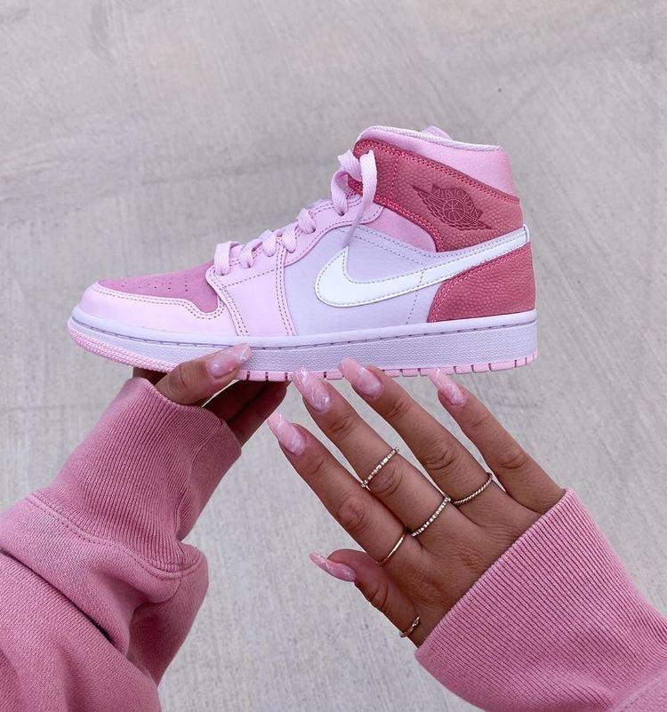 Custom Air Jordan 1 Mid" Digital Pink High Q sneakeronline