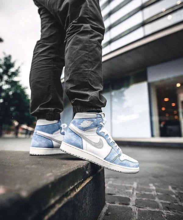 Custom Blue White Jordan 1 High Q ( Customs And Box ), Jordan 1 Sneakers Active sneakeronline