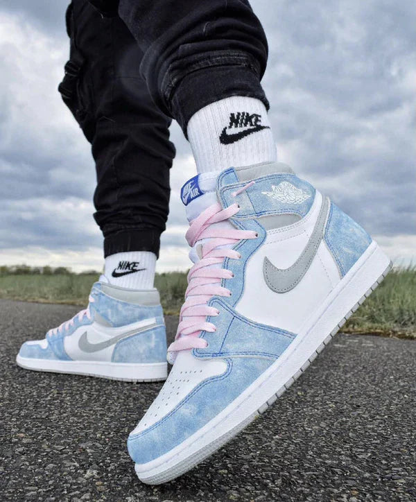 Custom Blue White Jordan 1 High Q ( Customs And Box ), Jordan 1 Sneakers Active sneakeronline