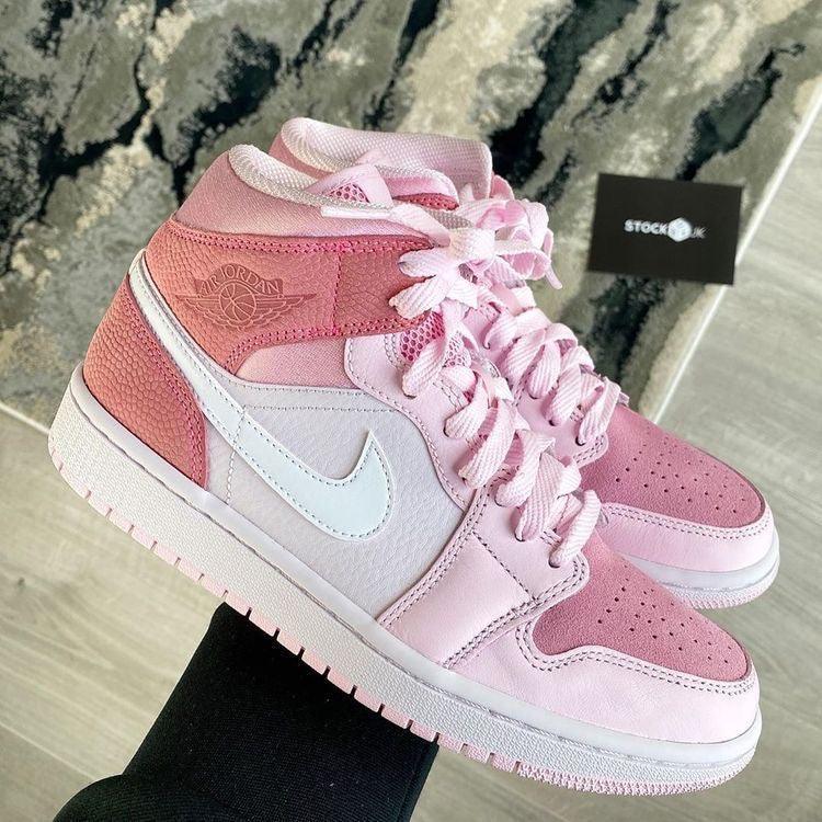 Custom Air Jordan 1 Mid" Digital Pink High Q - fashionupstore1