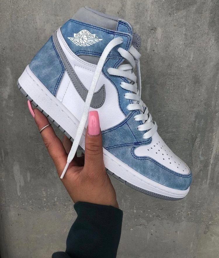 Custom Blue White Jordan 1 High Q ( Customs And Box ), Jordan 1 Sneakers Active sneakeronline