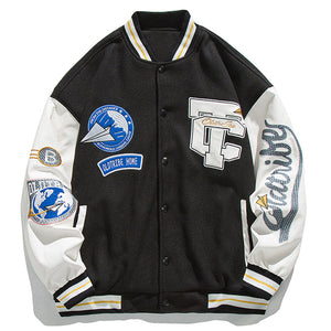 1984 Streetwear Baseball Jacket Paper Airplane - fashionupstore1