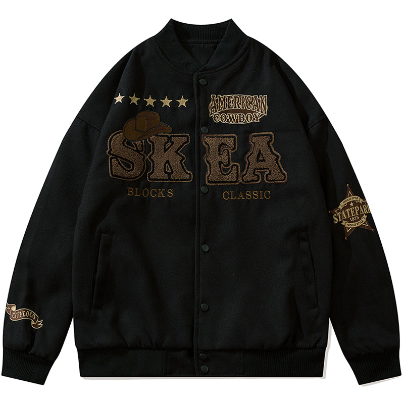 1984 Retro Varsity Jacket Flocked SK EA - fashionupstore1