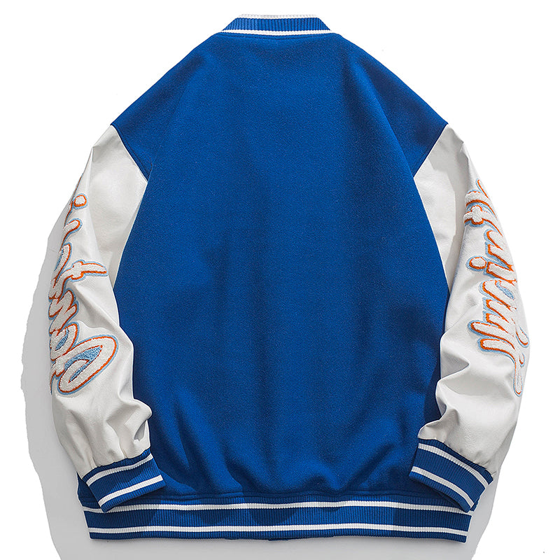 1984 Streetwear Varsity Jacket Flocked Star - fashionupstore1