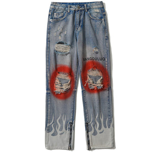 1984 Streetwear Ripped Jeans Flame - fashionupstore1