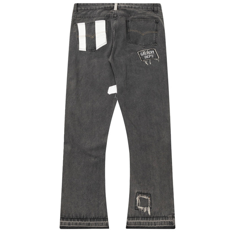 1984 Straight Leg Jeans Embroidery Skeleton - fashionupstore1