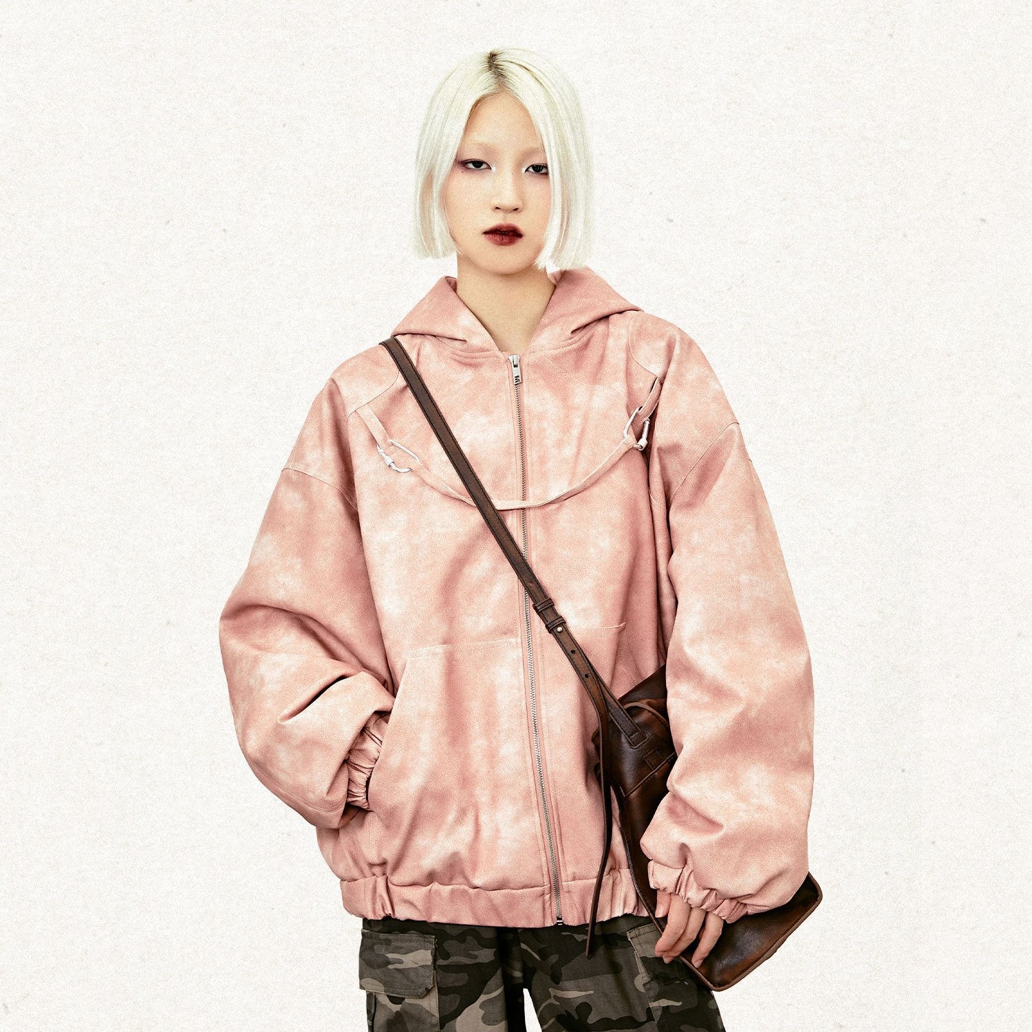 Y2k Loose padded Leather Jacket - fashionupstore1