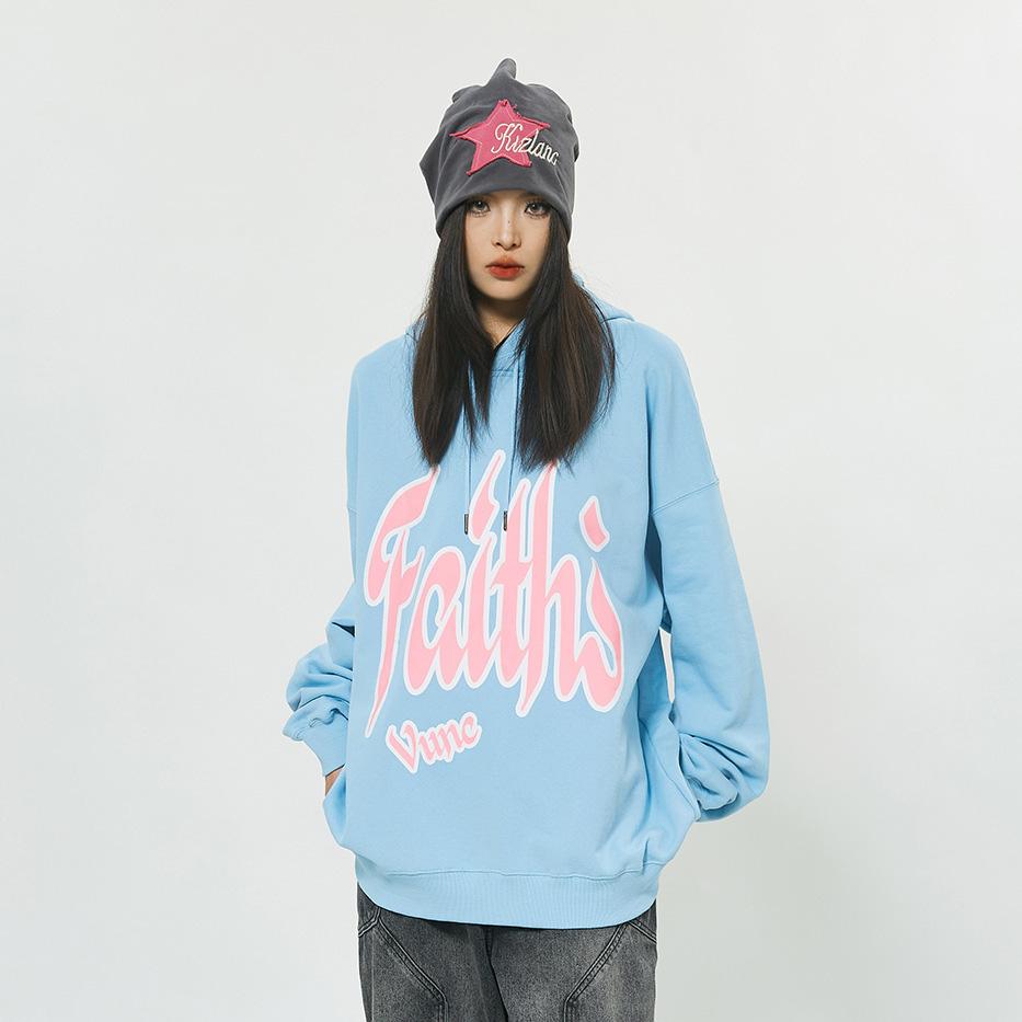 "Faith's" Letter Print Loose Hoodie - fashionupstore1