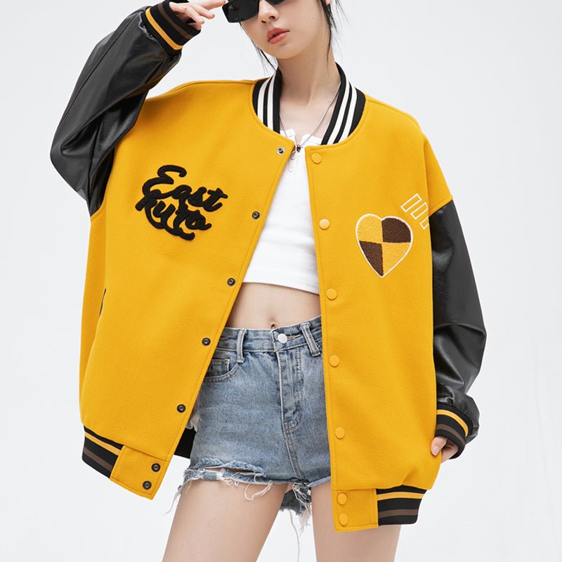 1984 American Style Baseball Jacket Color Block - fashionupstore1