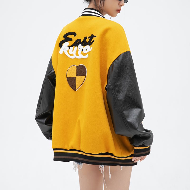 1984 American Style Baseball Jacket Color Block - fashionupstore1