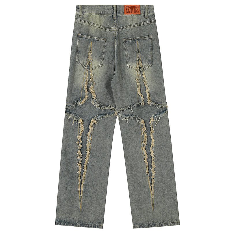 Fashionup American Style Jeans Frayed Cross - fashionupstore1