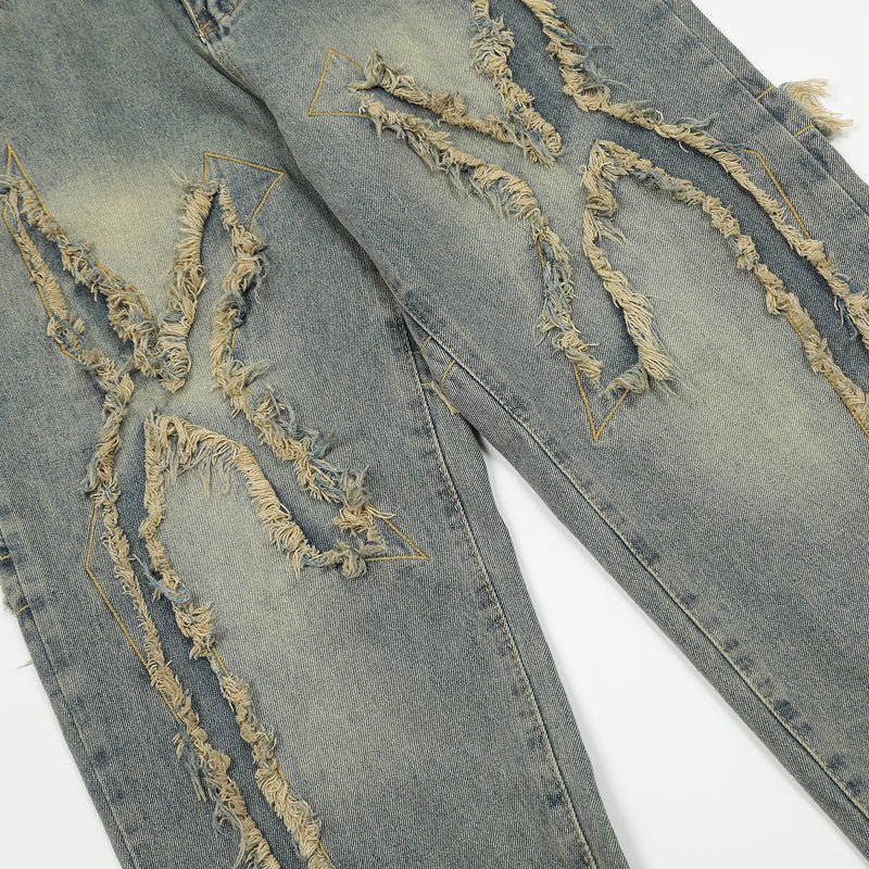 Fashionup American Style Jeans Frayed Cross - fashionupstore1