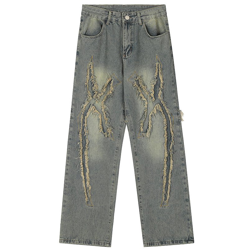 Fashionup American Style Jeans Frayed Cross - fashionupstore1