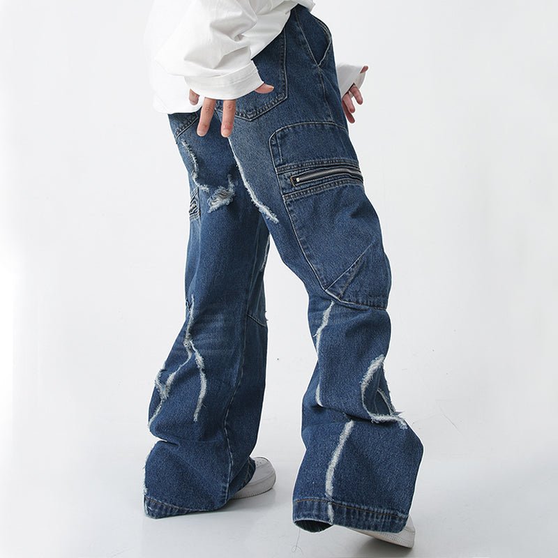 1984 American Style Ripped Cargo Jeans - fashionupstore1