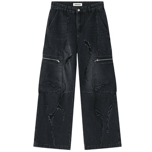 1984 American Style Ripped Cargo Jeans - fashionupstore1