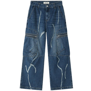 1984 American Style Ripped Cargo Jeans - fashionupstore1