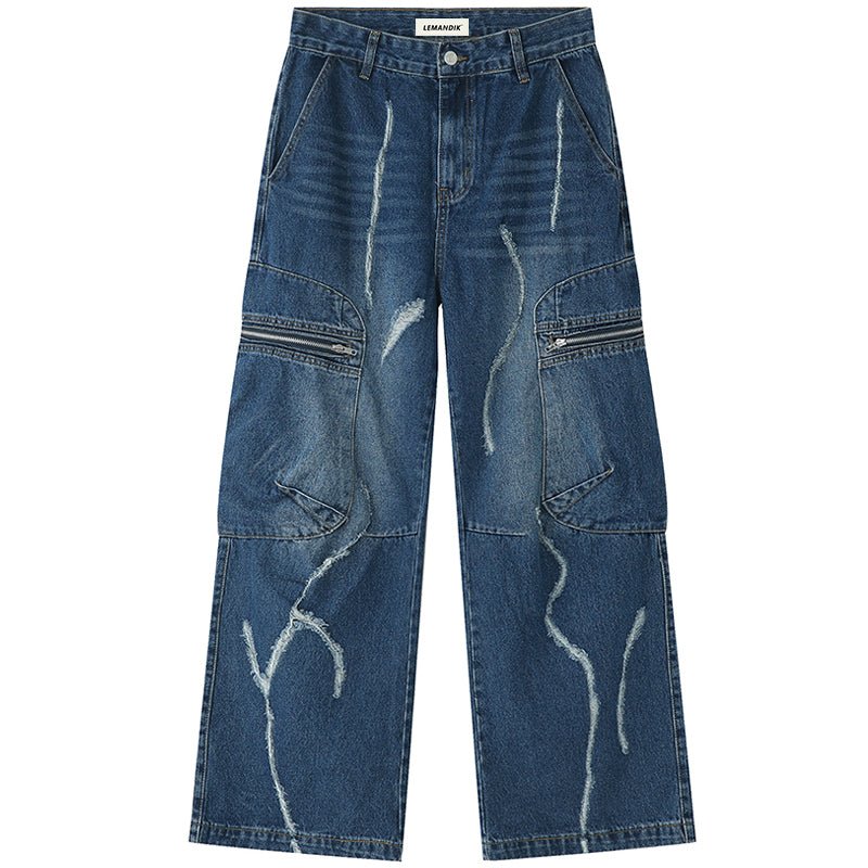 Fashionup American Style Ripped Cargo Jeans - fashionupstore1