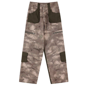 Fashionup Baggy Cargo Jeans Camouflage Patchwork - fashionupstore1