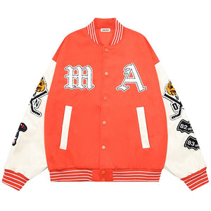 1984 Chic Letterman Jacket Playful Pumpkin - fashionupstore1