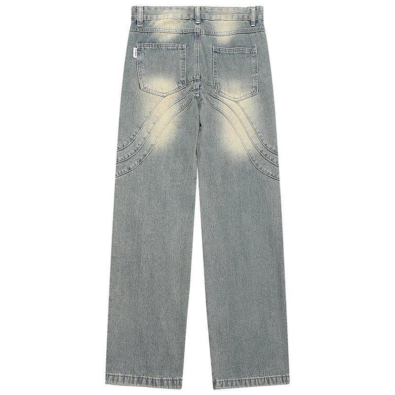 1984 Chic Washed Jeans Wave Stitching - fashionupstore1