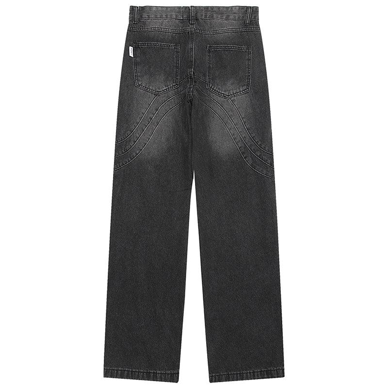 1984 Chic Washed Jeans Wave Stitching - fashionupstore1