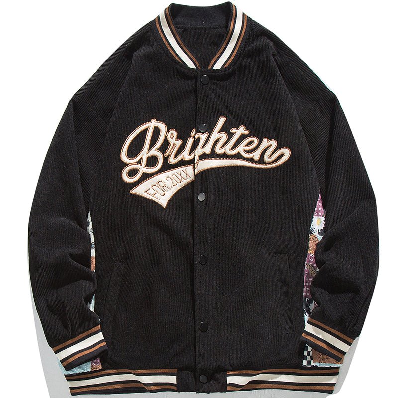 1984 Corduroy Baseball Jacket Paisley - fashionupstore1