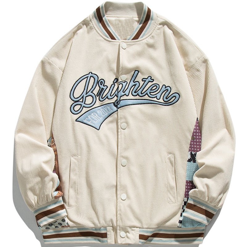 1984 Corduroy Baseball Jacket Paisley - fashionupstore1