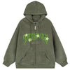 1984 Corduroy Zipper Hoodie Flocked Star - fashionupstore1