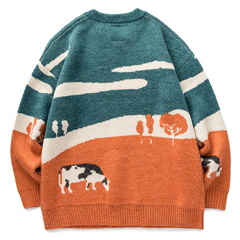 1984 Cow Stitching Men Sweater - fashionupstore1