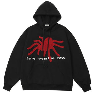 1984 Dark Style Hoodie Flocked Spider - 1984brand