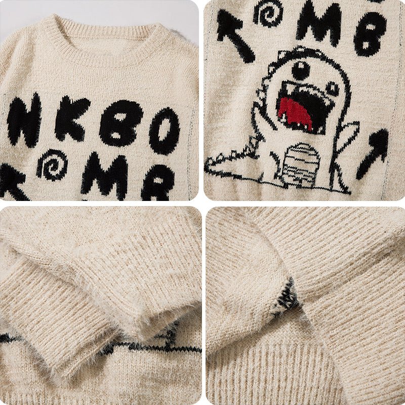 1984® Dinosaur Jacquard Knit Sweater - fashionupstore1