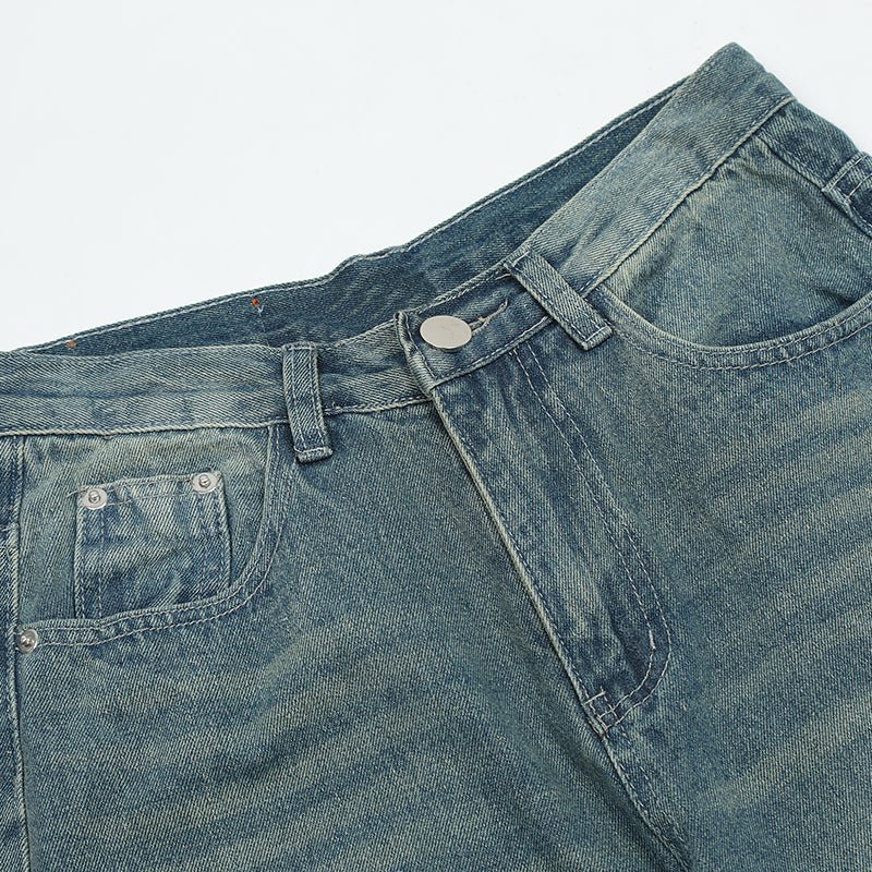 1984 Distressed Jeans Contrast Patches - fashionupstore1