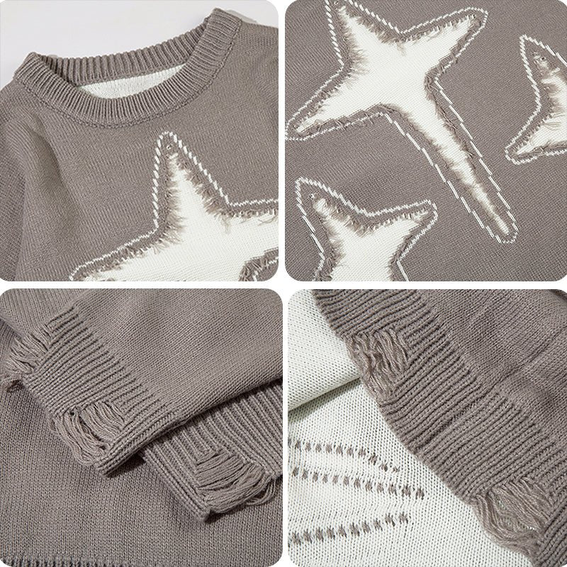 1984® Distressed Knit Sweater Cross Star - 1984brand