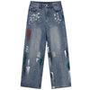 1984 Distressed Wide Leg Jeans Colorful Graffiti - fashionupstore1