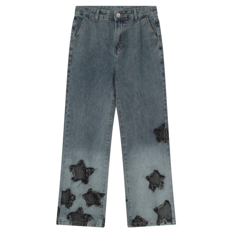 1984 Gradient Straight Leg Jeans Star Patch - 1984brand