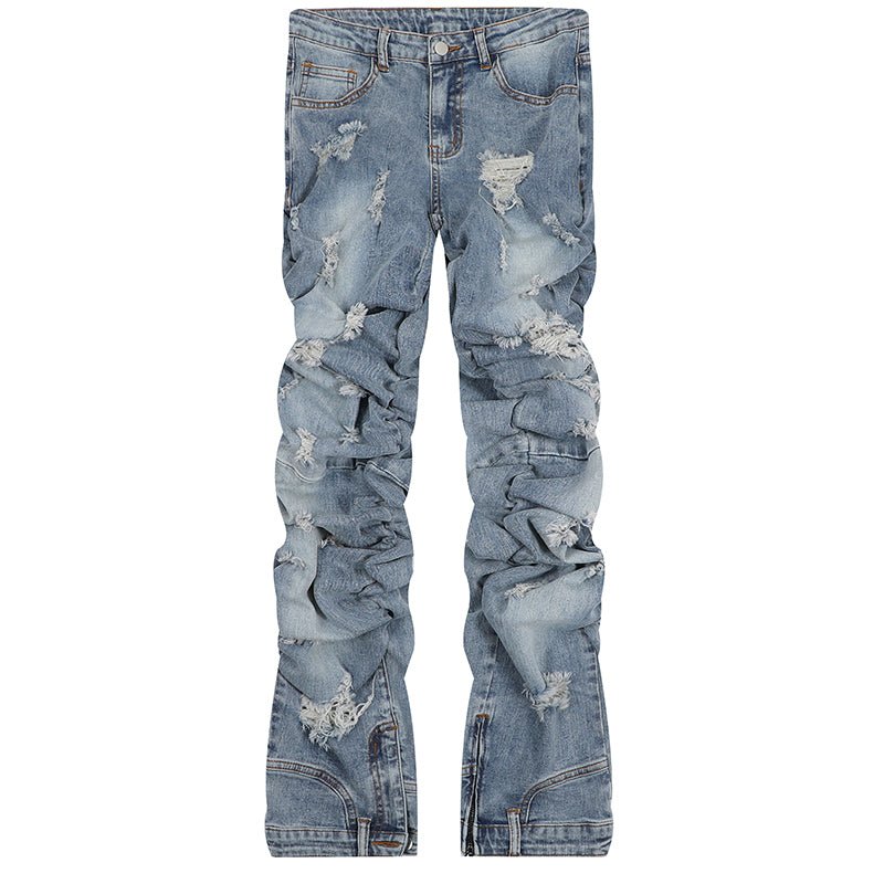 Fashionup Hip Hop Style Jeans Ripped Folds - fashionupstore1