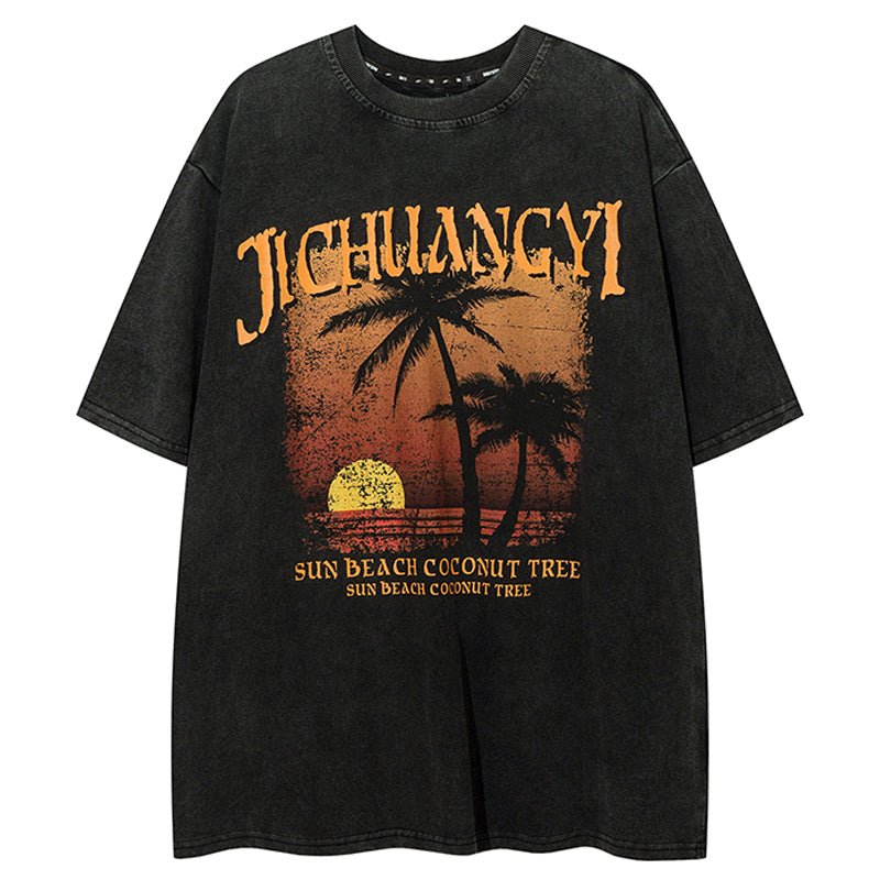 1984 Oversize T-shirt Sunset Print - fashionupstore1