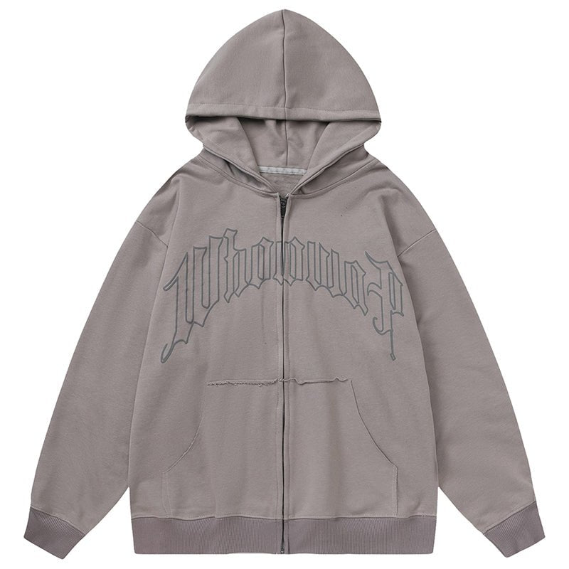 1984 Oversize Zipper Hoodie Foam Cross - fashionupstore1