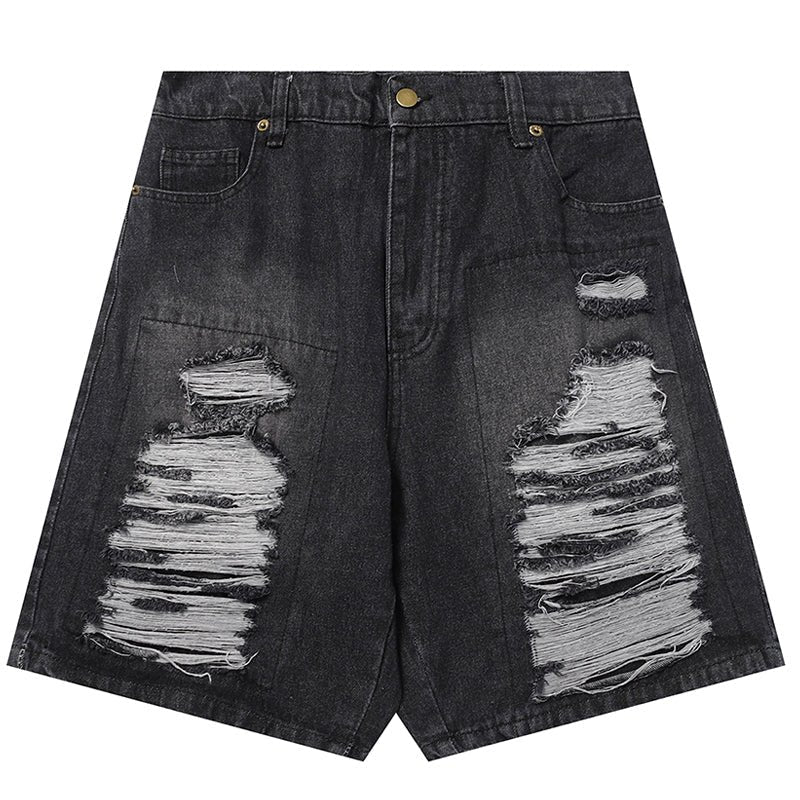 1984 Retro Washed Ripped Denim Shorts - fashionupstore1