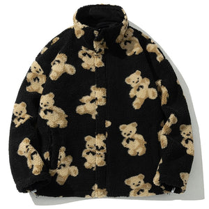 1984 Reversible Sherpa Winter Coat Cute Bear - fashionupstore1