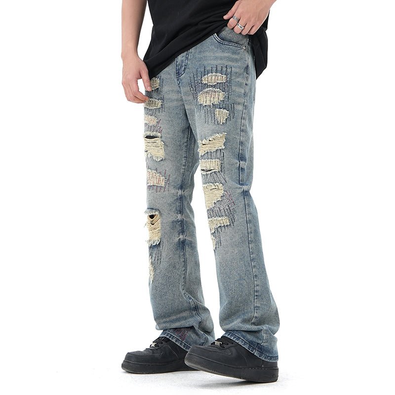 1984 Ripped Jeans Suture Hole - fashionupstore1