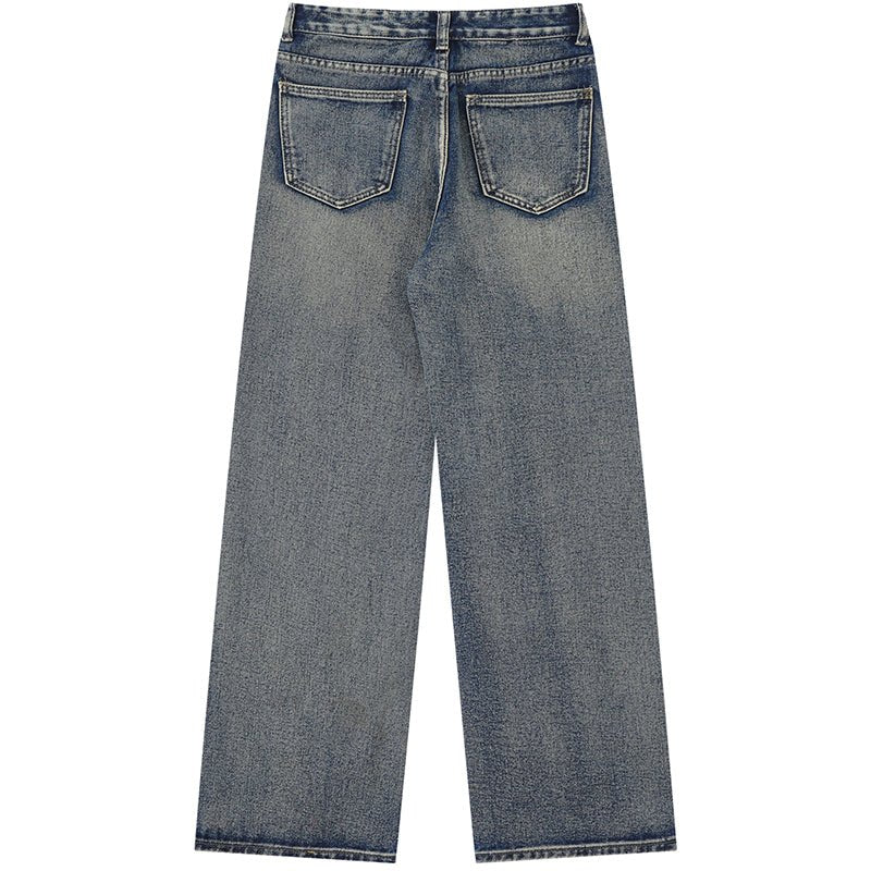 1984 Ripped Washed Straight Leg Jeans - fashionupstore1