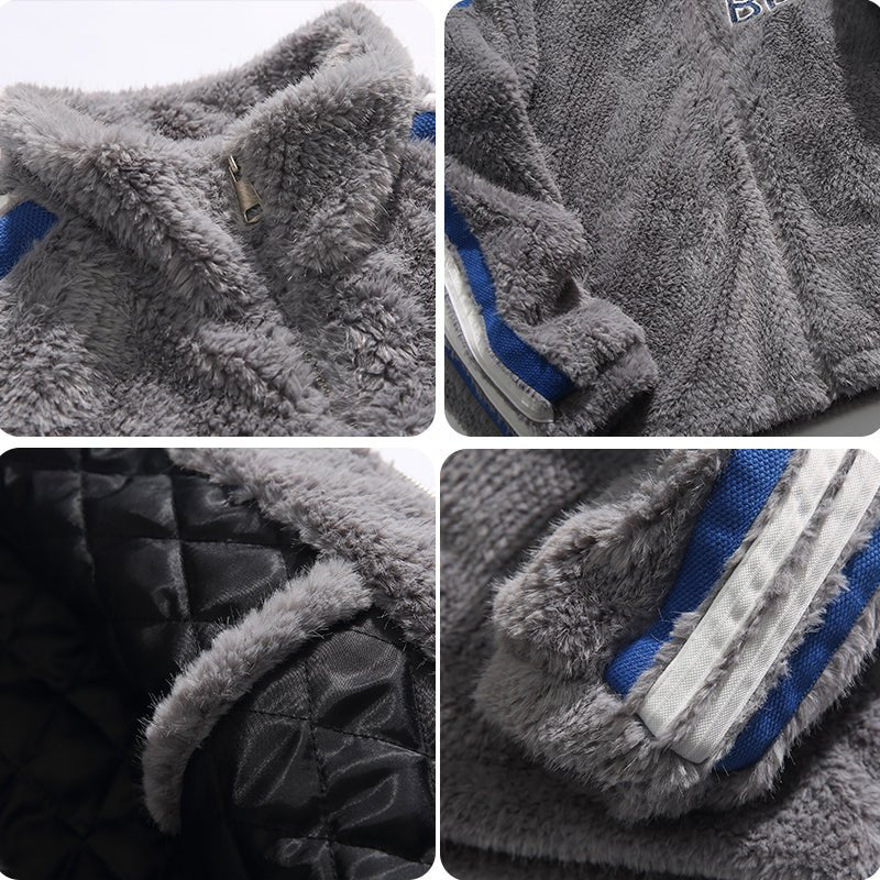 1984 Sherpa Winter Coat Jacket Side Stripes - fashionupstore1