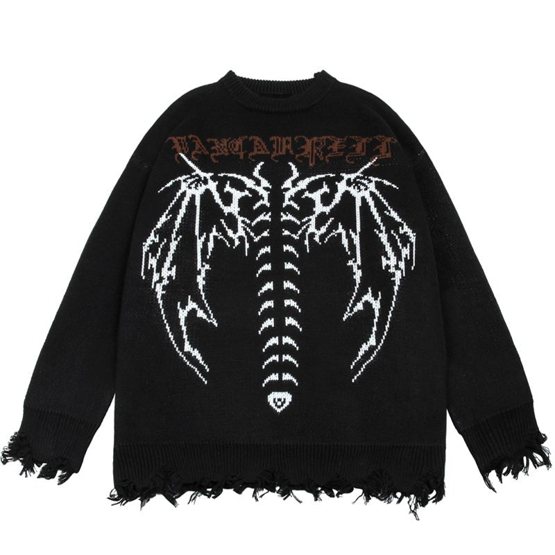 1984 Skeleton Knit Sweater Streetwear Style - fashionupstore1