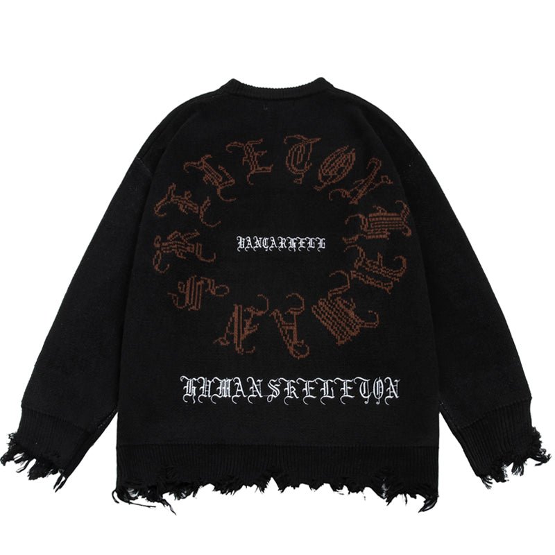 1984 Skeleton Knit Sweater Streetwear Style - fashionupstore1