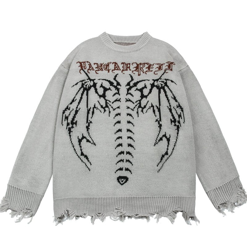 1984 Skeleton Knit Sweater Streetwear Style - fashionupstore1