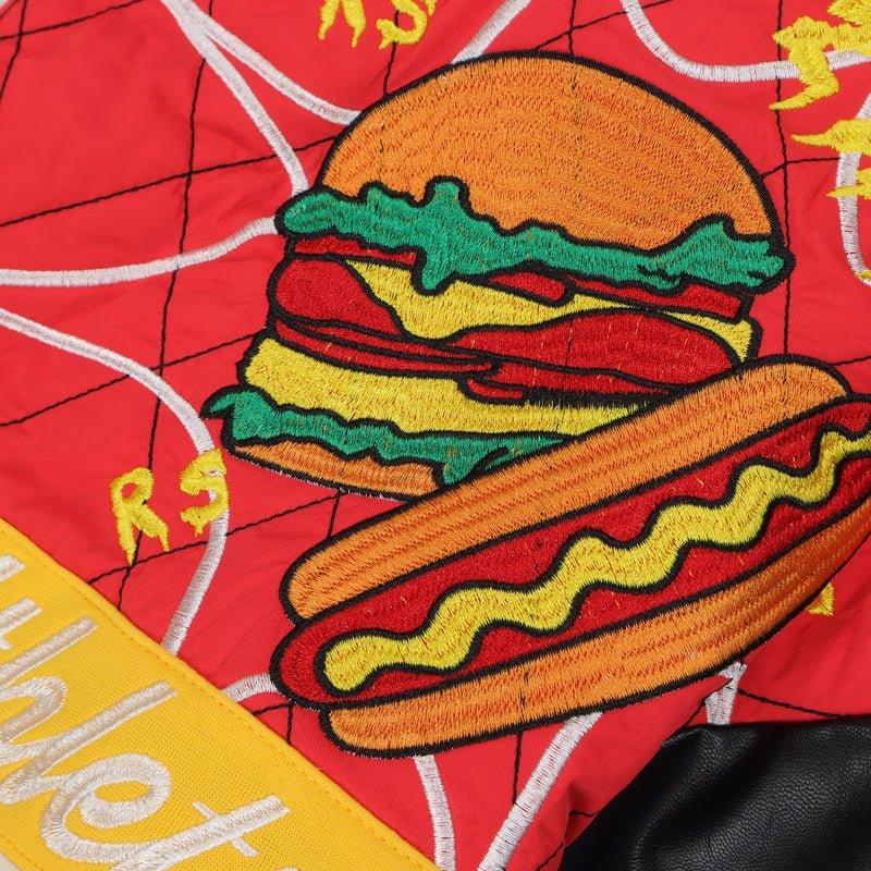 1984 Streetwear Baseball Jacket Embroidery Hamburger - fashionupstore1