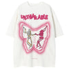 1984 Stylish Suede T-shirt Butterfly and Skeleton - fashionupstore1