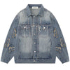 1984 Vintage Denim Jacket Embroidery Butterfly - fashionupstore1